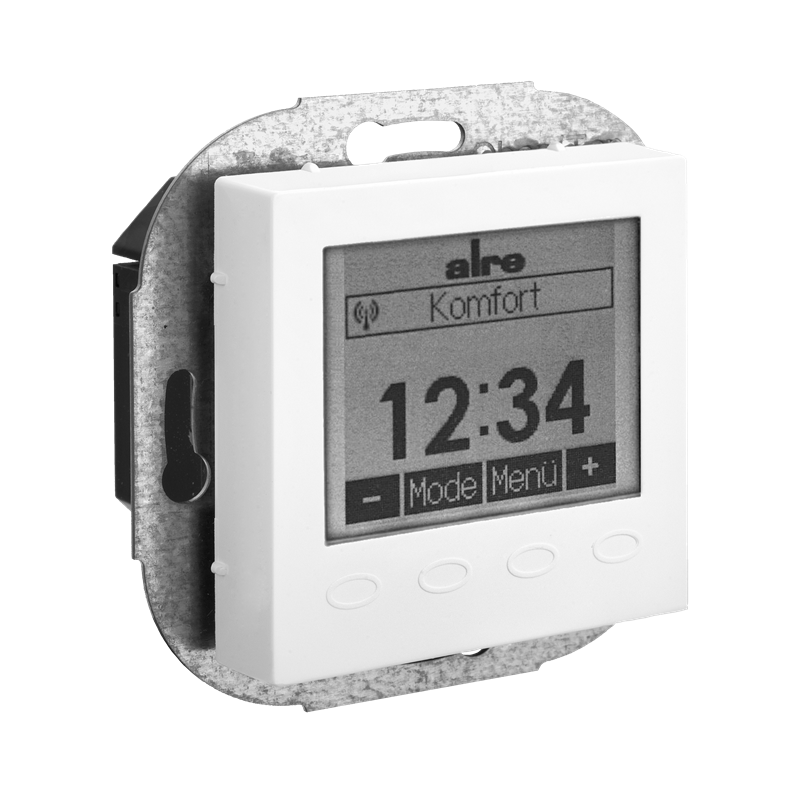Alre FTRFUd210.123#55 Wireless room temperature sensor with timer, flush-mounted, cover 55x55mm, pure white, gloss Turkey