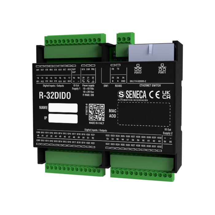 Seneca R-32DIDO
        (HW rev. D1) Modbus I/O's module with 32 digital inputs/outputs Turkey