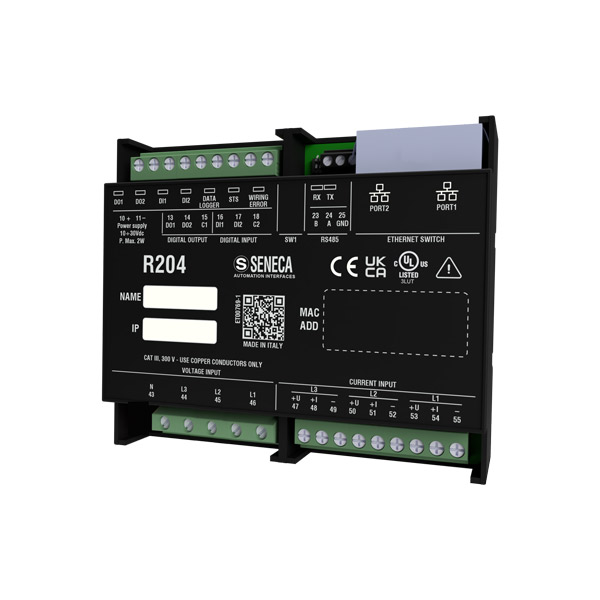 Seneca R204 OPC UA Energy power meter with universal input and OPC UA server protocol, UL listed Turkey