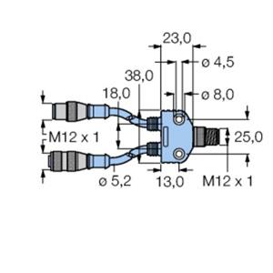 Turck VB2-FSW/RSSW RKSW 455-0.5M-0.5M