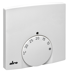 Alre KTRTB-211.108/03 Room thermostat, heating/cooling, surface-mounted super flat, 230V AC, silent (Triac), traffic white