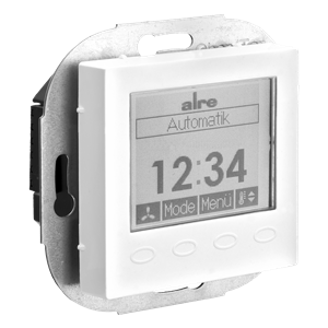 Alre KTRRUu217.456#57/V2 Room thermostat with timer, heating/cooling, flush-mounted, 230V AC, cover 55x55mm, pearl white, gloss