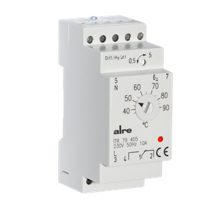 Alre ITR 79.405 Temperature controller for standard rail mounting, 35…95…°C