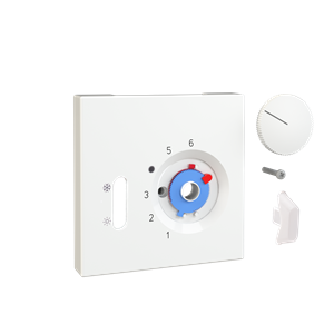 Alre JZ-037.420 Cover set for room thermostat RTBSU, 70×70 for MERTEN D-Life, lotos- / traffic / studio white (RAL 9016) gloss Turkey