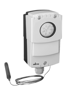 Alre JET-140 XF Capillary thermostat, wall mounting, 70…130…°C, adjustable hysteresis 220K, internal setting, capillary length 18m