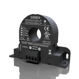 Seneca T201DCH100-LP AC/DC contactless TRMS current (± 100 A) transducer, Hall Effect with 420 mA AO
