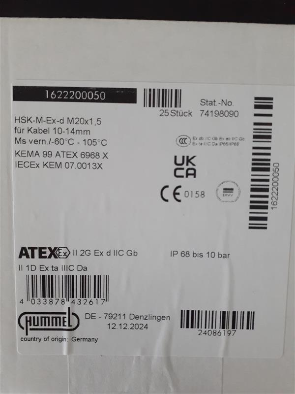 Hummel HSK-M-Ex-d M20x1,5 Kablo Rakoru_0 Turkey