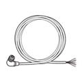 Keyence OP-88036 Power I/O cable, Right angle, 2 m