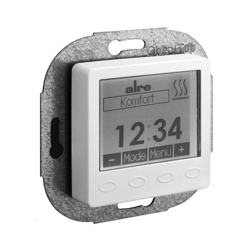 Alre HTRRUu210.021#07/V2 Room/underfloor temperature controller with timer, flush-mounted, cover 50x50mm, pure white, gloss Turkiye