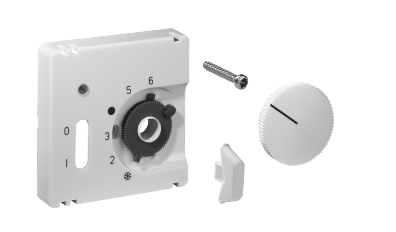 Alre JZ-035.020 Cover set for room thermostat RTBSU-401062 / floor temperature controller RTERU, 50×50, traffic white (RAL9016), gloss Turkiye