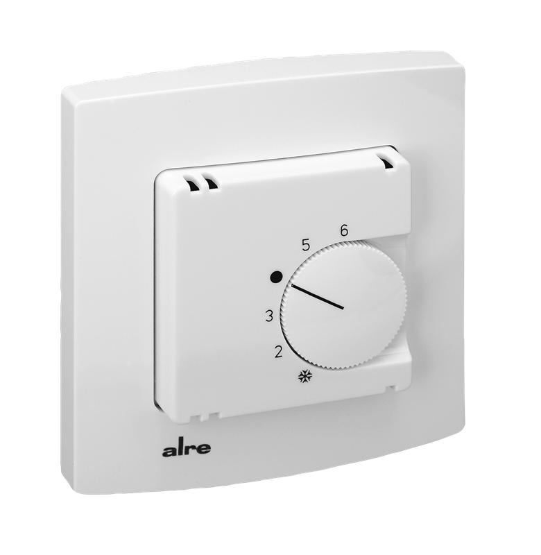 Alre RTBSU-401.086#21 Room thermostat, flush-mounted, 230V AC, NC contact, 3000W, alre frame, cover 50x50mm, pure white, gloss Turkiye