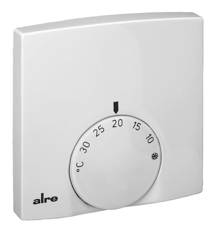 Alre RTBSB-201.202 Room thermostat, surface-mounted super flat, 5…30…°C, 24V AC, 2(1)A, NC contact, ECO function Turkiye