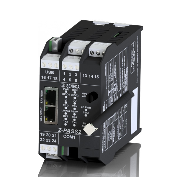 Seneca Z-PASS2-S-E-4GWW IEC 61131 Controller, Straton IDE, 4G router, built-in I/O channels, with Energy protocols Turkiye