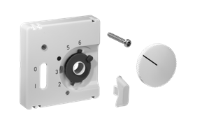 Alre JZ-035.000 Cover set for room thermostat RTBSU-401062 / floor temperature controller RTERU, 50×50, pure white (RAL9010), gloss Turkiye