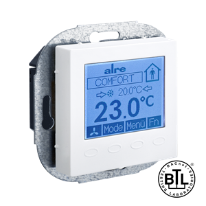 Alre KTRBUu217.456#59 BACnet room controller flush-mounted, 230V AC, cover 55x55mm, traffic/studio white, gloss