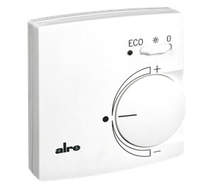 Alre KTRVB-052.245 Room thermostat, heating/cooling, surface-mounted, 24V AC/V DC, output 0…10V/10…0V, 2-/4-tube, off/comfort/ECO switch Turkiye
