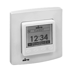 Alre FTRFUd210.123#21 Wireless room temperature sensor with timer, flush-mounted, alre frame, cover 50x50mm, pure white, gloss Turkiye