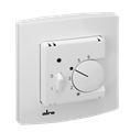 Alre RTBSU-401.052#21 Room thermostat, flush-mounted, 230V AC, NC contact, additional heating display/switch, alre frame, cover 50x50mm, pure white, gloss