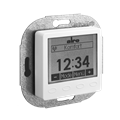 Alre FTRFUd210.123#27 Wireless room temperature sensor with timer, flush-mounted, cover 50x50mm, traffic/studio white, gloss